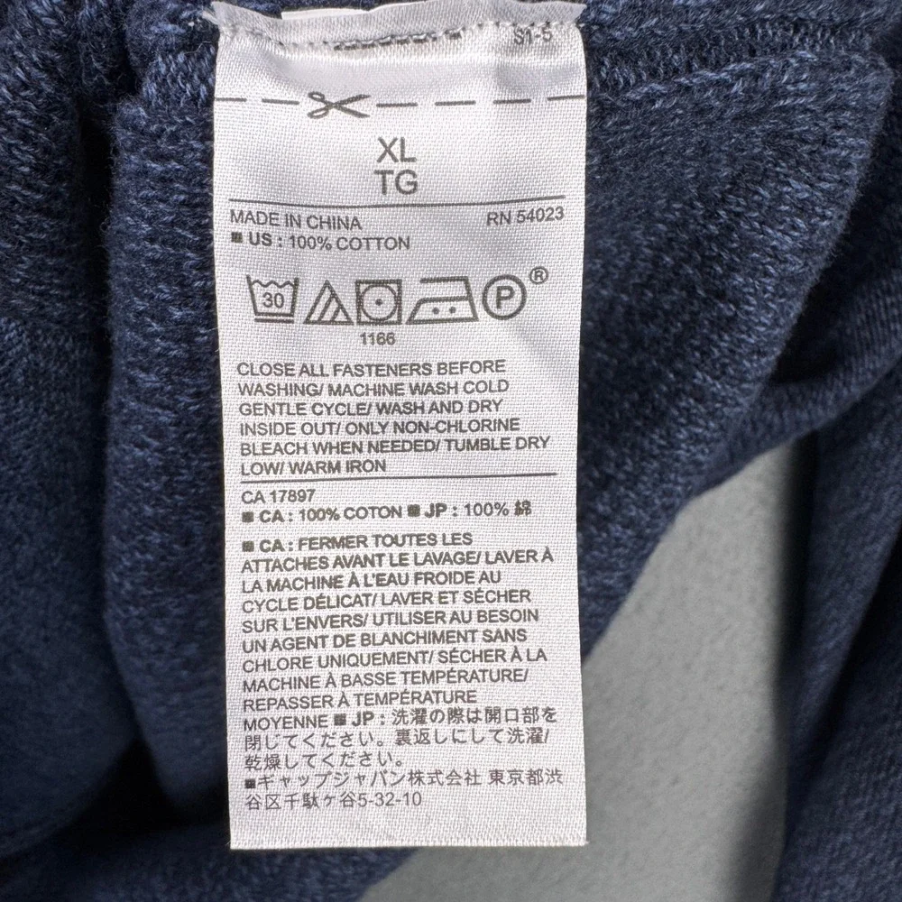 Banana Republic Mens XL Navy Blue Cotton Shawl Grandpa Cardigan Sweater